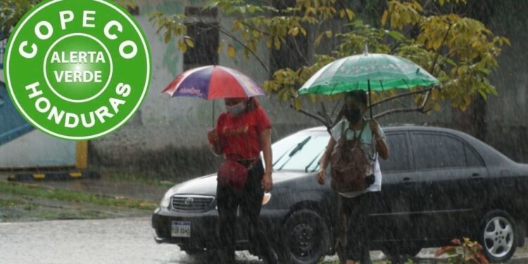 Copeco declara alerta verde por lluvias en cinco departamentos de Honduras