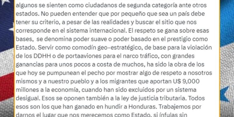 Canciller Reyna respalda a Presidente Xiomara Castro