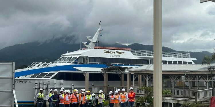 La construcción de la nueva  terminal de Galaxy Wave ferry en La Ceiba
